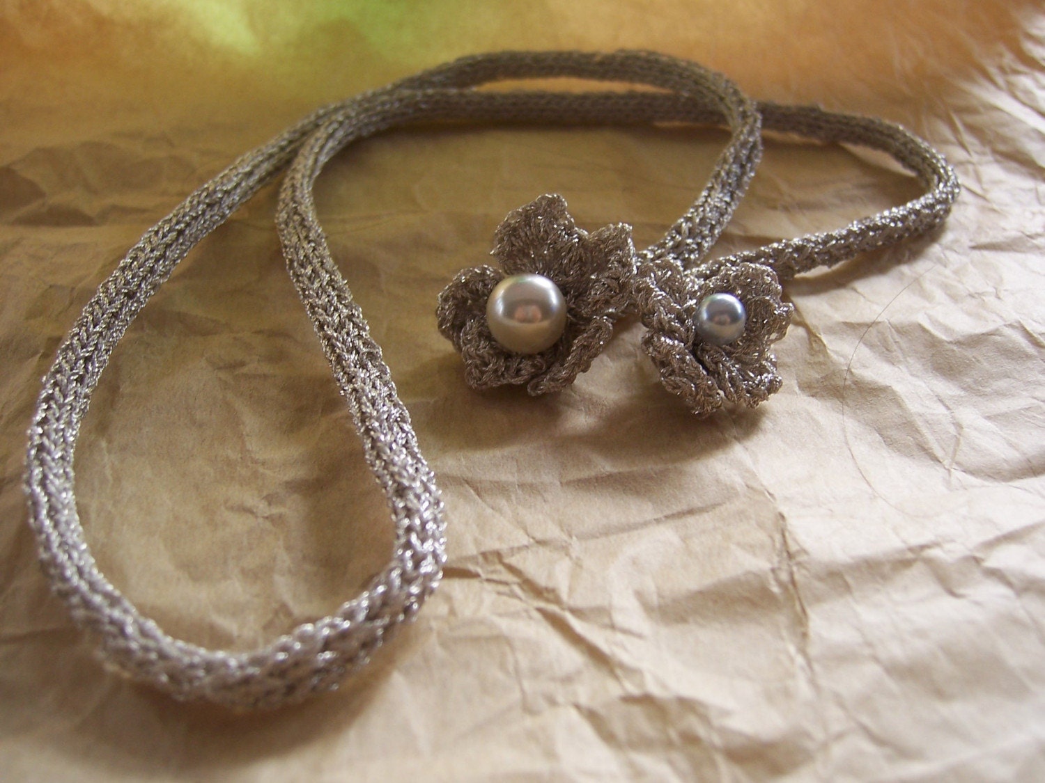 Hand  Knitted Necklace