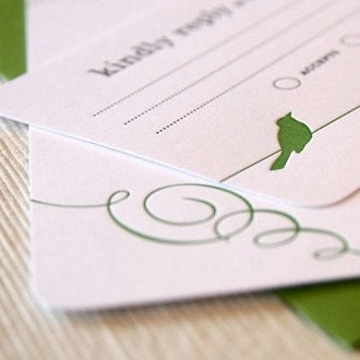 Wren - Letterpress Wedding Invitation Sample