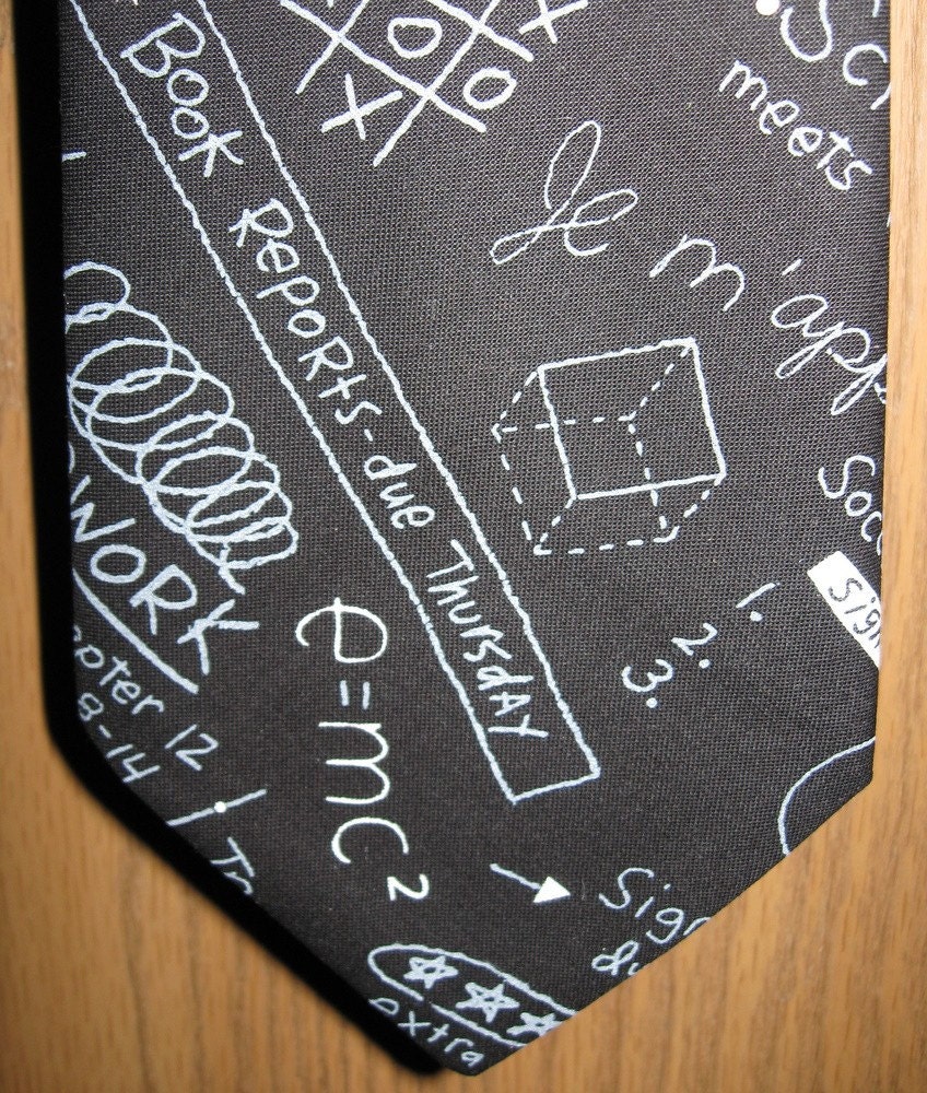 School Teacher Chalkboard Necktie with Free Gift Box