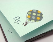 Polka Dot Hot Air Balloon Personalized Flat or Folded Note Card Set of 12