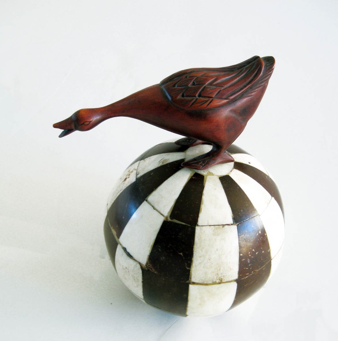 Long Necked Goose Carved Wood