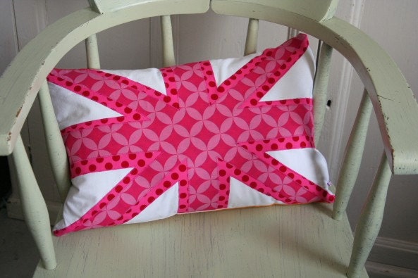 CANDY PINK UNION JACK PILLOW CUSHION