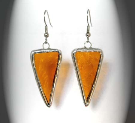 Amber Stained Glass Earrings