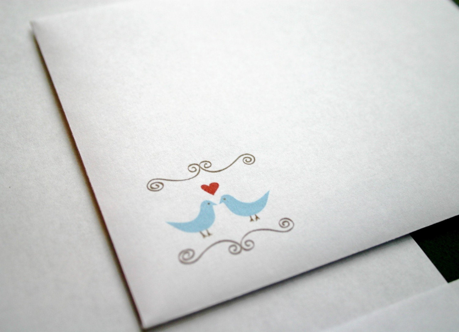 PRINTABLE Valentine Love Birds Note Card Set