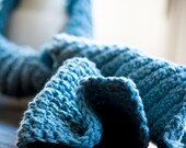 Sapphire Skies - Handmade Light Blue Crochet Garden Scarf