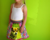 kinchi Crazy puppy skirt, size 2T,  3-5 or 5-7