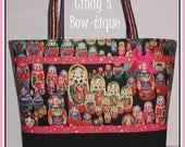 Matryoshka Diaper Bag Russian Nesting Dolls Tote Doll Handmade Made in USA