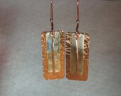 Handcrafted mixed metal dangle earrings