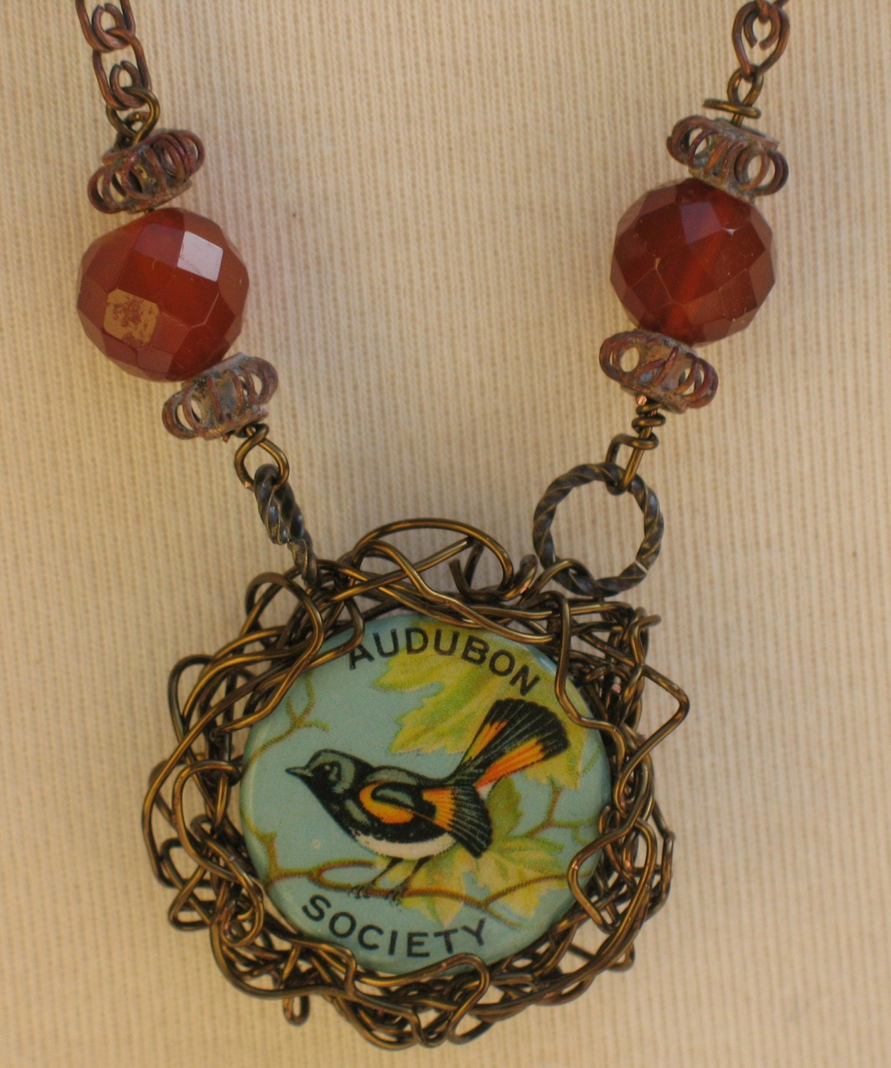 Baltimore Oriole Bird Necklace