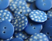 MID BLUE polka dot buttons - pack of 60