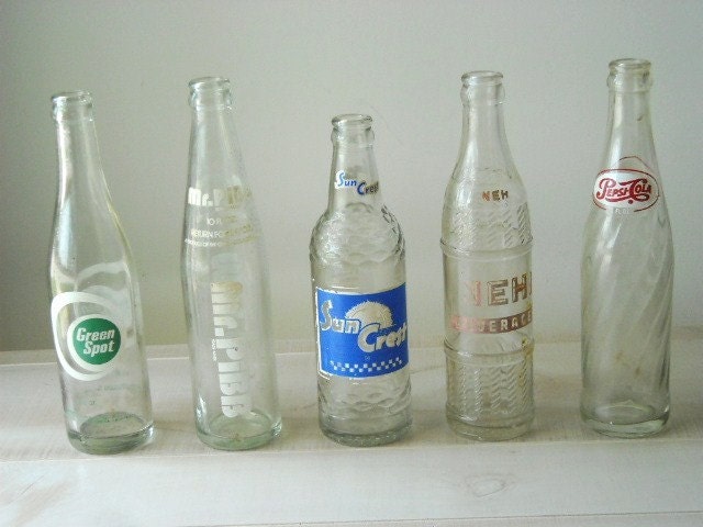 TREASURY ITEM--Vintage Instant Collection Soft Drink  Bottles