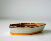 Vintage Yellow Wooden Row Boat