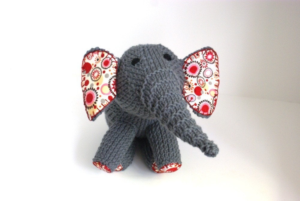 Handmade Knit Elephant Toy