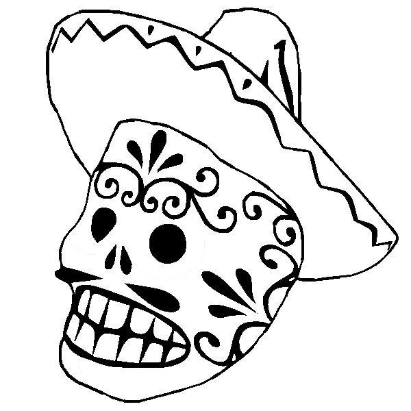 Mexican sugar skull Mounted Rubber Stamp