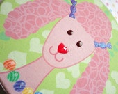 LOLA THE PINK POODLE PRINT ON ROUND CANVAS
