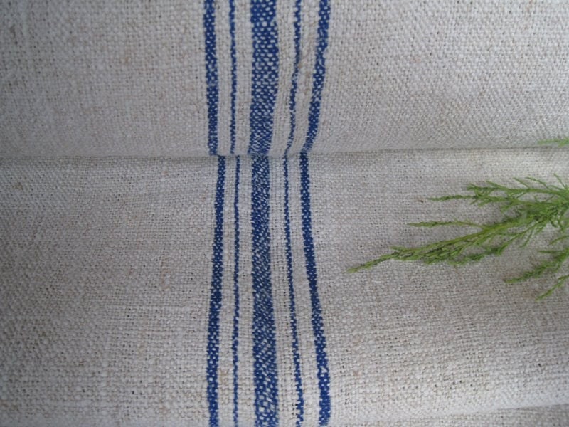 antique cushy SWEDISH BLUE handloomed hemp linen 11.80y for curtains