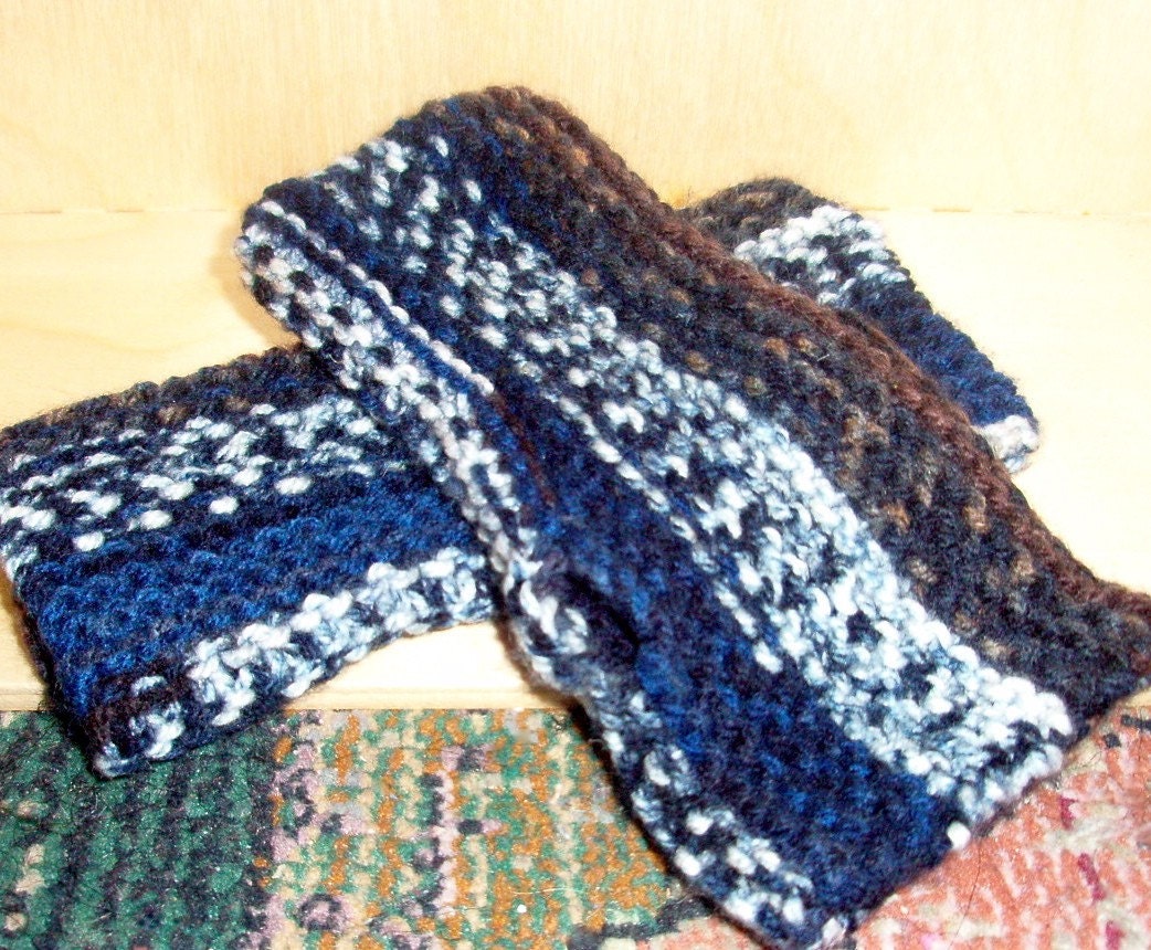 Earth and Sky - knit handwarmers