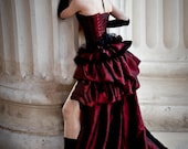 LONESOME DOVE Steampunk Saloon  Burlesque Gothic  Opera Victorian Bustle Skirt  ALSO AVAILABLE IN BLACK, RED, PURPLE, TEAL, CREAM, WHITE AND MANY OTHER COLOURS