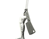 Leg and Butcher Knife Charm Necklace
