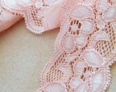 BLush pink Lace Trim  with lycra Bridal , Craft, Clothing, Sash, Ribbon