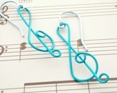 And On That Note Colorful G Clef Earrings in Pacific Blue