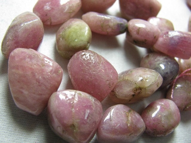 14 Inches - Full Strand -- RARE -- Pink Tourmaline Smooth Polished Nuggets - So Pretty Strand - Size - 19x22 - 12x16mm Approx