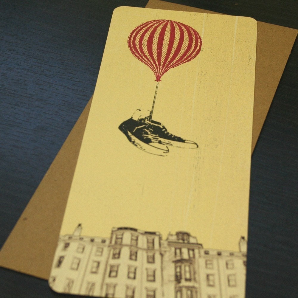 Flying Shoes - Screen-Printed Art Card