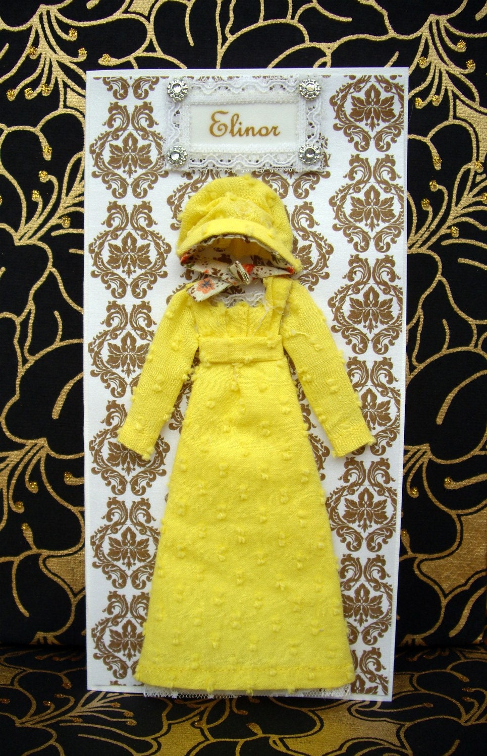 Elinor Card / Jane Austen Inspired Dress Collection / Handmade Greeting Card