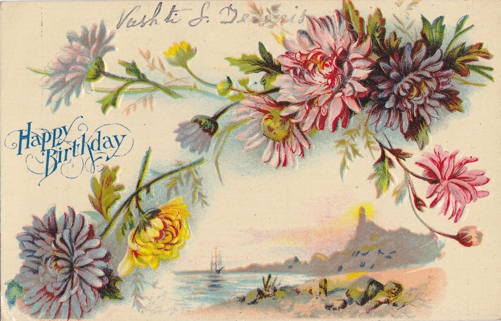 Vintage Birthday Post Card Early 1900s bd069