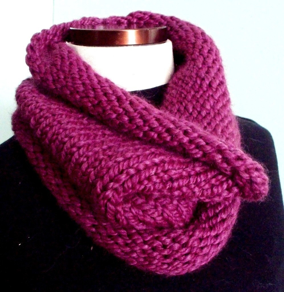 ON SALE Chunky Cowl in Plum - FREE US SHIPPING