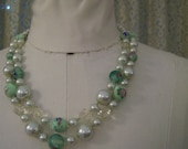 1950's handpainted filipino necklace and earring set
