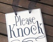 Square Please Knock Sign