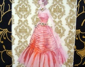 Veronica Card / Vintage Printed Collection / 50s Glamour Girl / Handmade Greeting Card