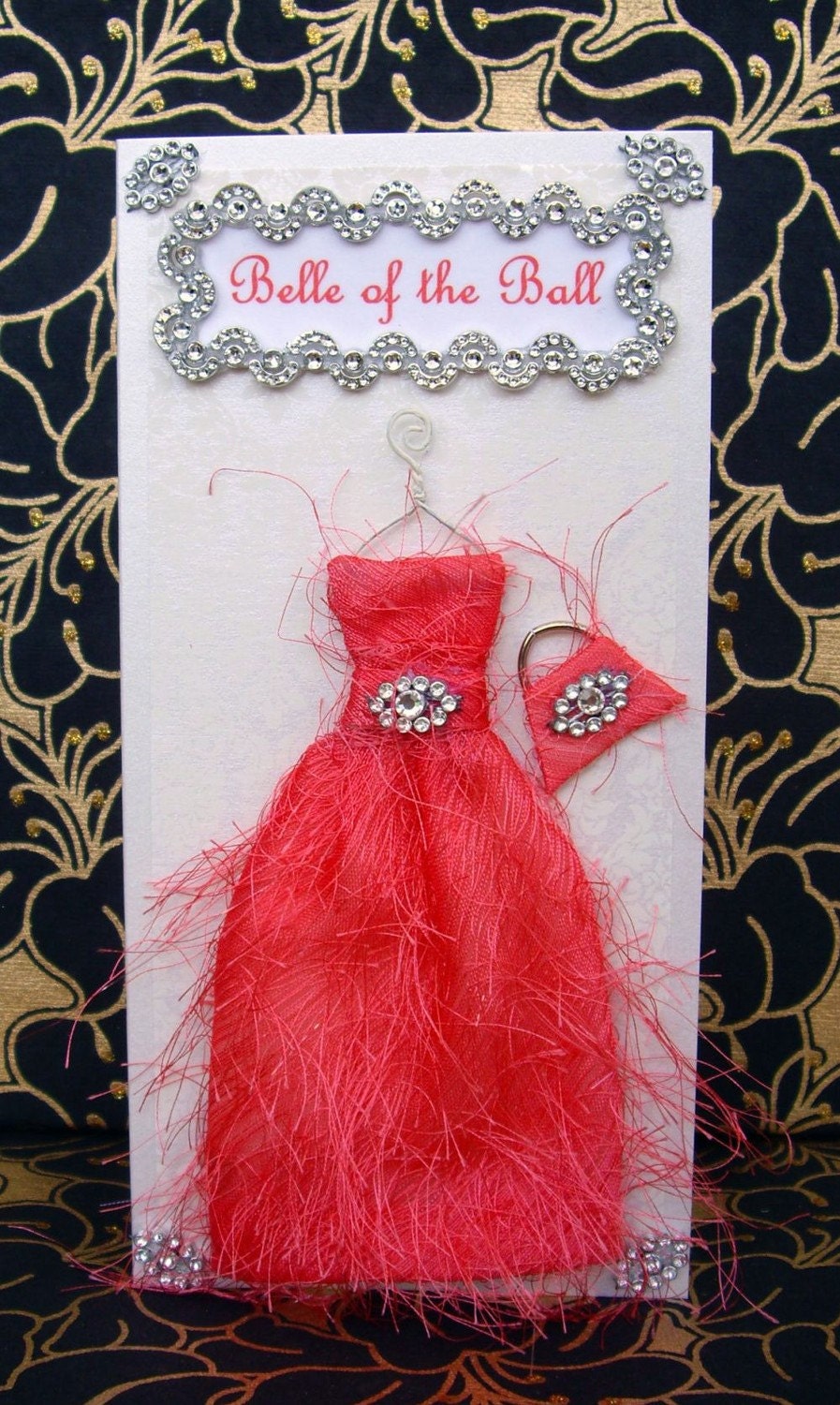 Belle of the Ball  Personalised Dress Card / Handmade Greeting Card