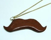 Funky Brown Mustache Necklace