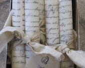 Paris
 Script Hand-Stamped Shabby Chic Candles