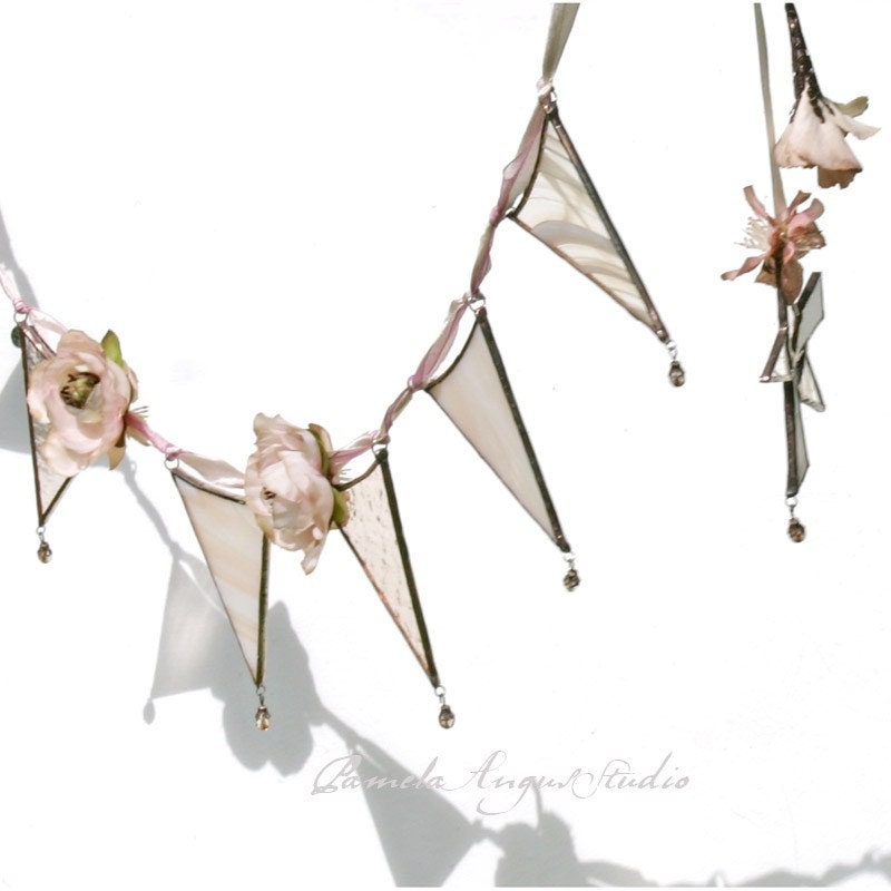 A Summer Tea Party - a stained glass bunting or garland