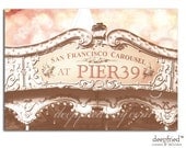 San 
Francisco Pier 39 Venetian Carousel Flat Cards in  Cotton Candy Pink