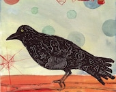 Halloween crow painting