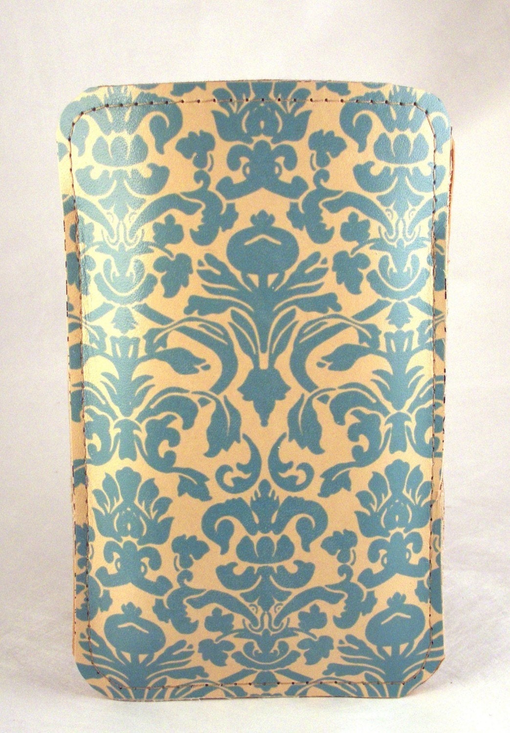 Vintage Damask Pattern. Leather iPhone Case,  Hand Made .