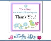 100 Personalized SHOP THANK YOU Stickers