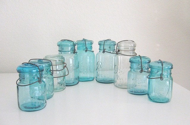 9 vintage mason jars - instant collection