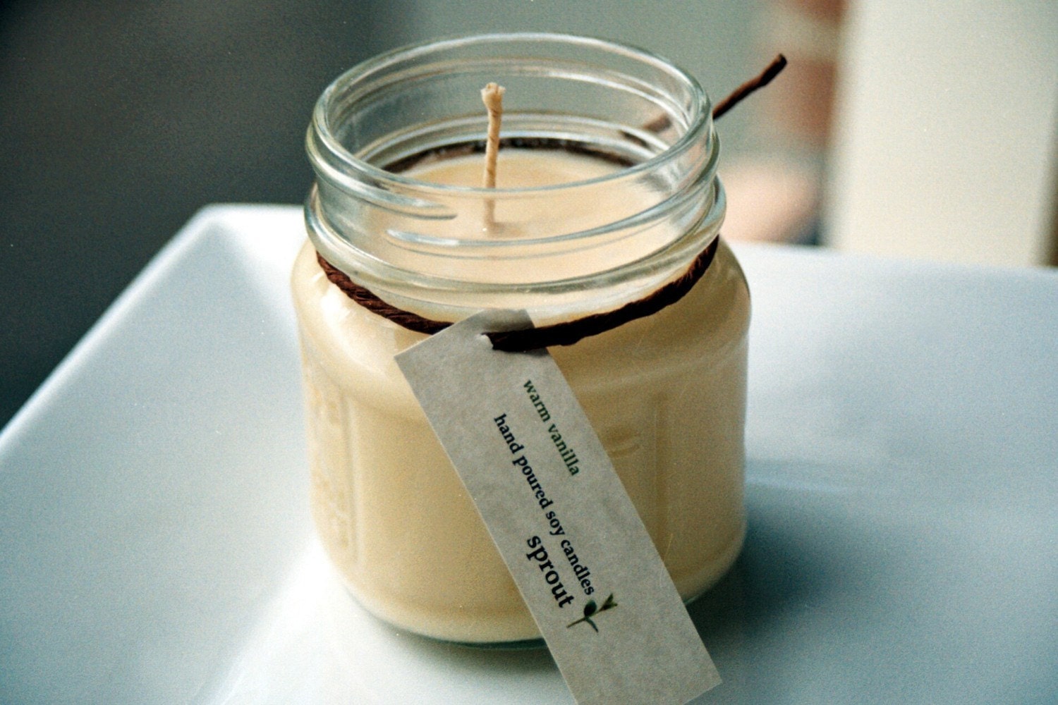 Warm Vanilla Soy Candle - 8 Ounce Mason Jar