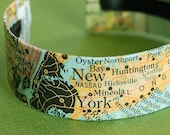 Map of New York - Long Island Area Cuff Bracelet - Style 2