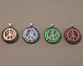 Peace Out Fused Glass Pendant