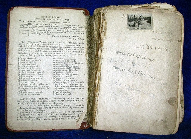 antique Grammar School Arithmetic Book, would make a nice altered book or mixed media project