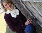 ON SALE Off White Lace Scarf Cowl