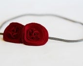 sadie . red (fabric flower headband)