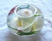 Pure White Orchid Candle Holder