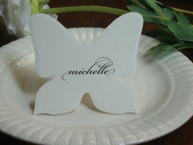 100 Embossed Flat Butterfly Escort Cards / Place Cards